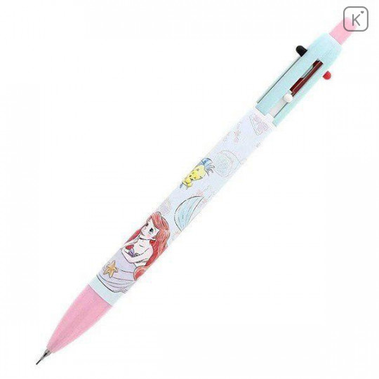 Japan Disney 2+1 Multi Color Ball Pen & Mechanical Pencil - Little Mermaid Ariel & Flounder My Closet - 3