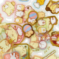 Japan Sanrio Masking Seal Flake Sticker - Pompompurin Pudding Dog with Gold Foil - 3