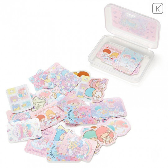Japan Sanrio Masking Seal Sticker - Little Twin Stars with Case - 2