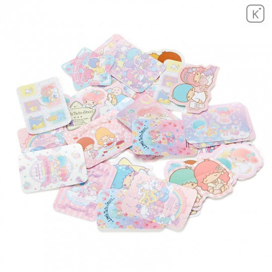 Japan Sanrio Masking Seal Sticker - Little Twin Stars with Case - 4