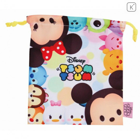 Japan Disney Drawstring Bag - Tsum Tsum White - 1