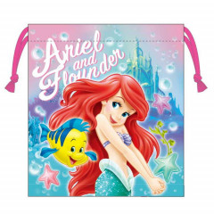 Japan Disney Drawstring Bag - Little Mermaid Ariel Smile