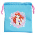 Japan Disney Drawstring Bag - Little Mermaid Ariel Smile - 2