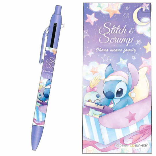Japan Disney 2+1 Multi Ballpoint Pen & Mechanical Pencil - Stitch & Scrump - 1