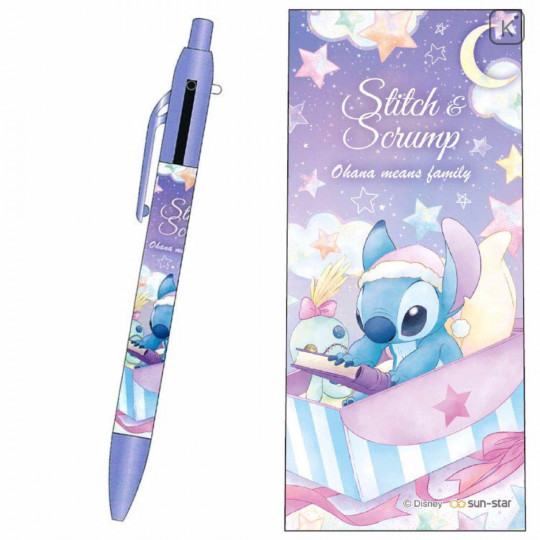 Japan Disney 2+1 Multi Color Ball Pen & Mechanical Pencil - Stitch & Scrump - 1