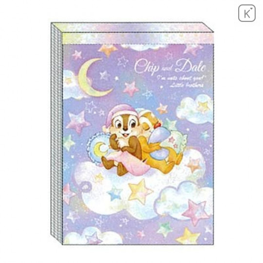 Japan Disney A6 Notepad - Chip & Dale Star Night - 1