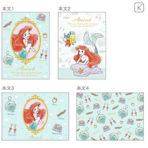 Japan Disney A6 Notepad - Little Mermaid Ariel My Closet - 2
