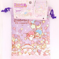 Japan Sanrio Drawstring Bag - Little Twin Stars Purple - 1