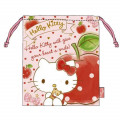 Japan Sanrio Drawstring Bag - Hello Kitty & Apple Pink - 1