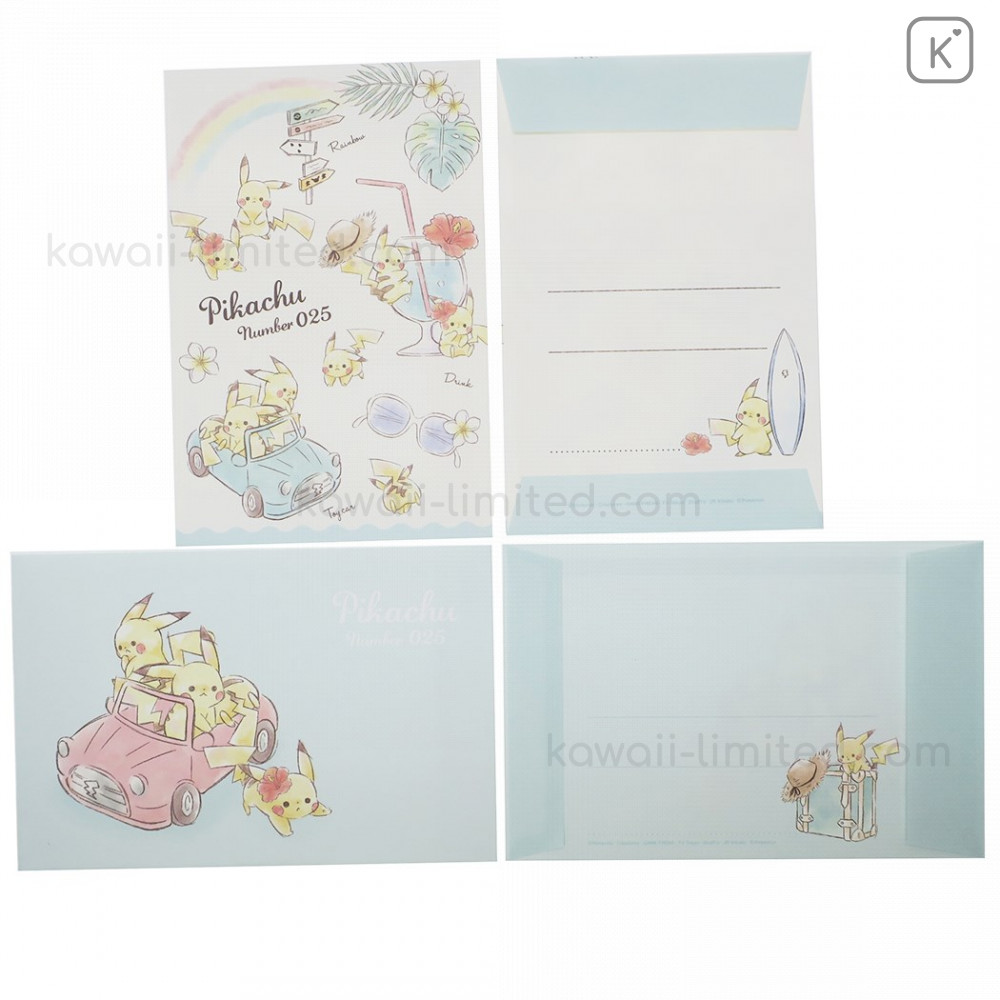 Japan Pokemon Letter Envelope Set - Pikachu number025 Travel Time | Kawaii  Limited