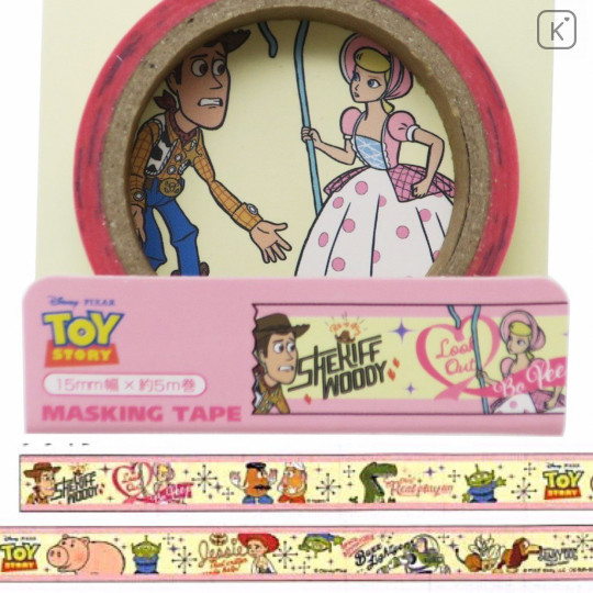 Japan Disney Washi Paper Masking Tape - Toy Story 4 Sheriff Woody Light Yellow - 1