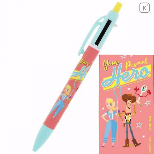 Japan Disney 2+1 Multi Color Ball Pen & Mechanical Pencil - Toy Story 4 Pink - 1