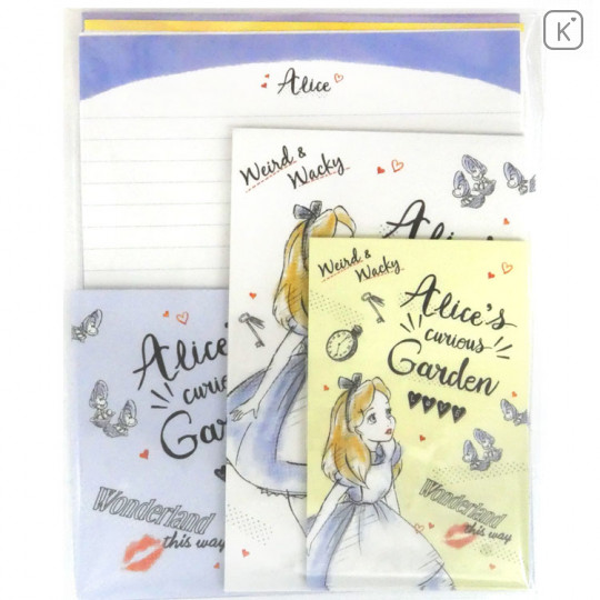 Japan Disney Letter Envelope Set - Alice in Wonderland Curious Garden - 1