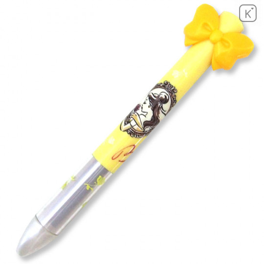 Japan Disney Two Color Mimi Pen - Beauty and the Beast Belle & Ribbon - 1
