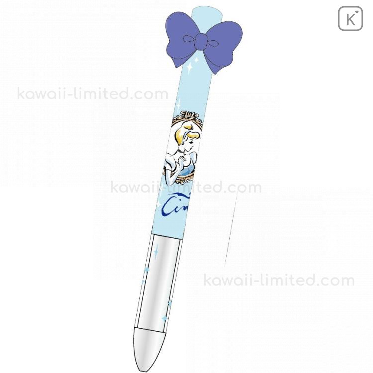 Japan Disney Two Color Mimi Pen - Princess Cinderella & Ribbon