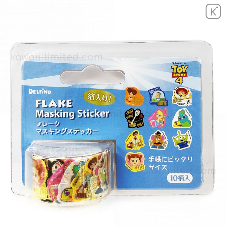Disney Flake Masking Sticker Roll Toy Story 4 Gold Foil Blue Kawaii Limited