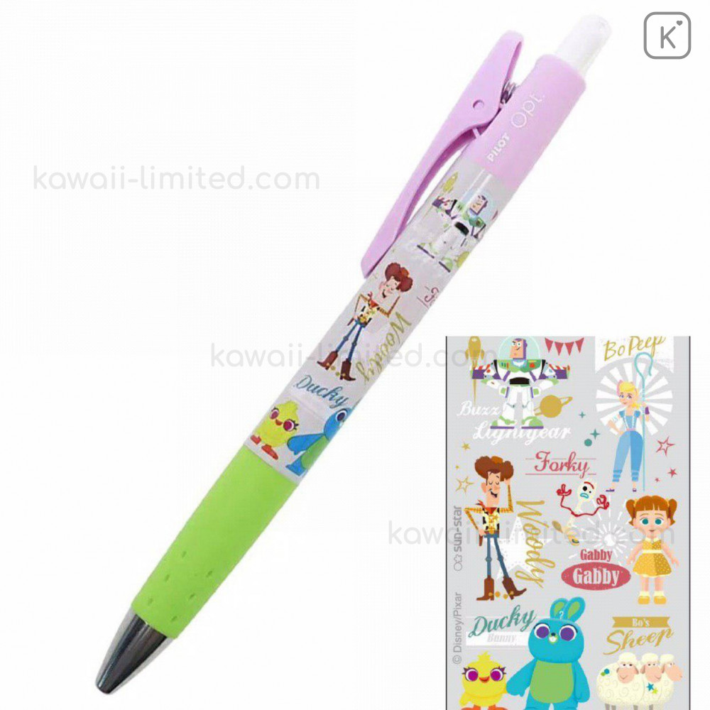Japan Disney Pilot Opt Ball Pen Toy Story 4 Grey Kawaii Limited