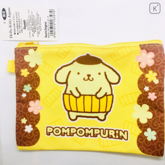 Japan Limited Sanrio Pencil Case Makeup Bag - Pompompurin Yellow - 1