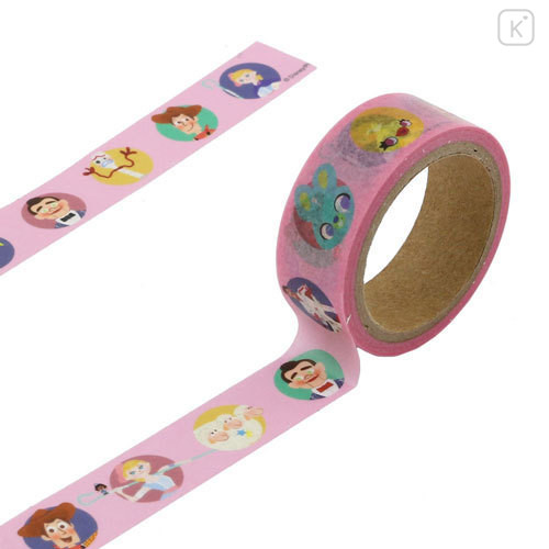 Japan Disney Washi Paper Masking Tape - Toy Story 4 Woody & New Friends Pink - 2