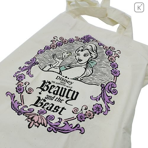 Japan Disney Eco Shopping Bag - Princess Beauty and the Beast Belle Purple - 3