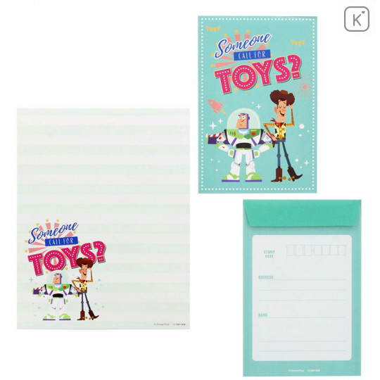 Japan Disney Letter Envelope Set - Toy Story 4 Woody Grey - 3