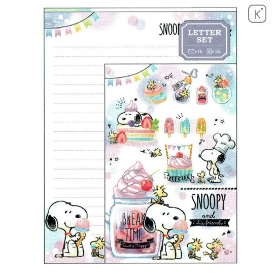 Japan Snoopy Letter Writing Volume Set - Dessert - 1