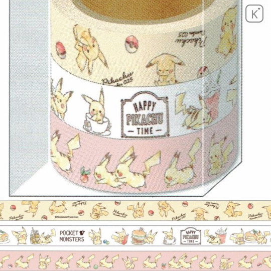 Japan Pokemon Washi Paper Masking Tape - Pikachu Set - 1