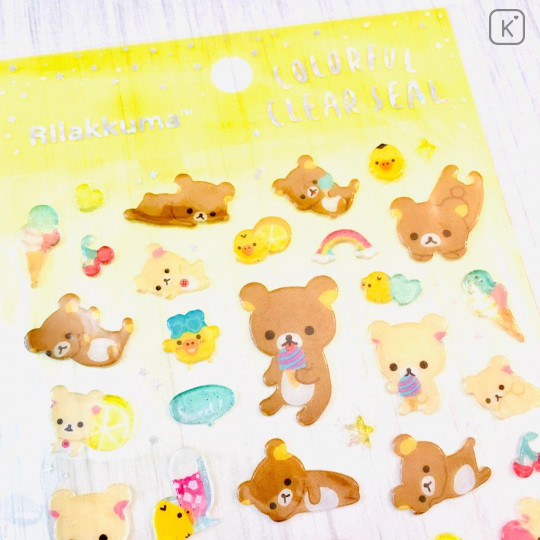 Japan San-X Rilakkuma Bear Clear Seal Sticker - Summer Time - 2