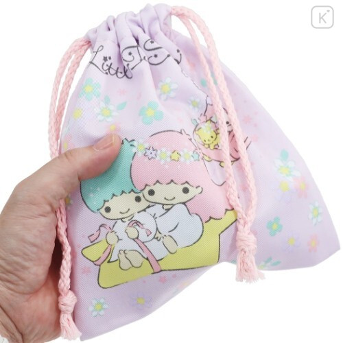 Japan Sanrio Drawstring Bag - Little Twin Stars Light Purple - 3