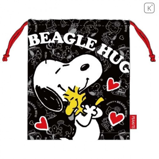 Japan Snoopy Drawstring Bag - Beagle Hug - 1