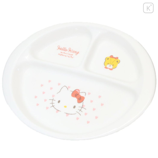 Japan Sanrio Porcelain Kid Meal Plate - Hello Kitty : Heart - 1