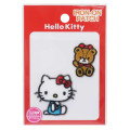 Japan Sanrio Wappen Mini Iron-on Applique Patch 2pcs Set - Hello Kitty & Bear - 1