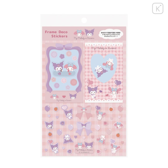 Japan Sanrio Frame Deco Sticker - Kuromi & Melody - 1