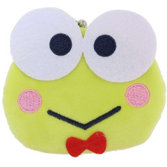 Japan Sanrio Fluffy Mini Coin Purse - Keroppi / Face