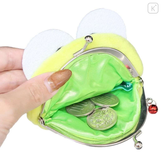 Japan Sanrio Fluffy Mini Coin Purse - Keroppi / Face - 3