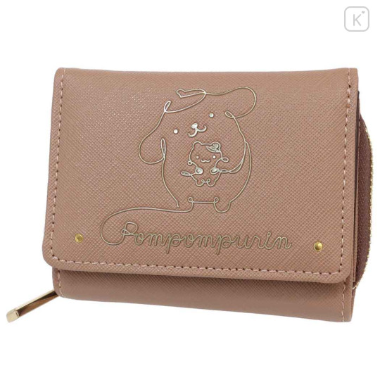 Japan Sanrio Tri-Fold Wallet - Pompompurin : Brown - 1