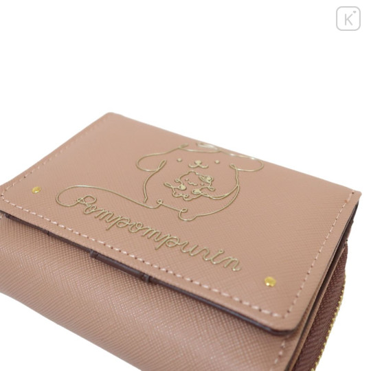 Japan Sanrio Tri-Fold Wallet - Pompompurin : Brown - 6