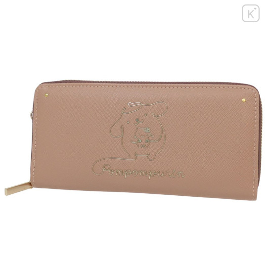 Japan Sanrio Zipper Long Wallet - Pompompurin / Brown - 1