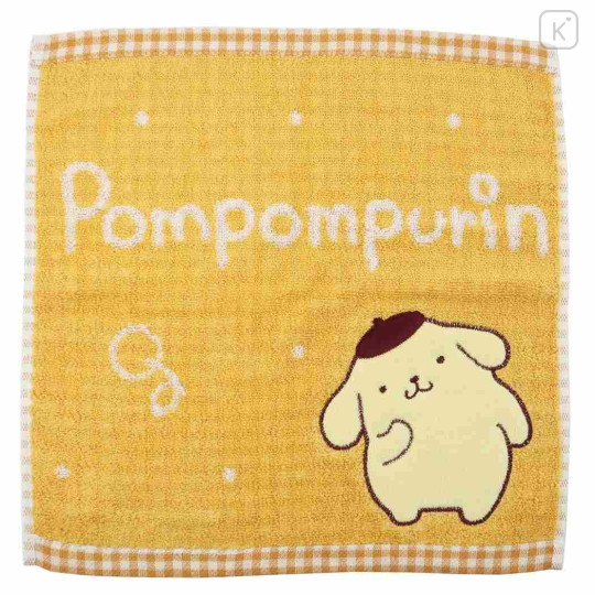 Japan Sanrio Jacquard Towel Handkerchief - Pompompurin / Beret - 1