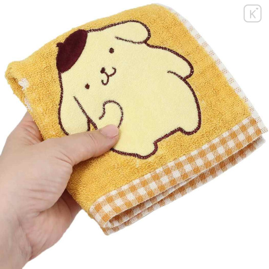 Japan Sanrio Jacquard Towel Handkerchief - Pompompurin / Grid - 3