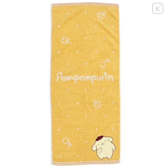 Japan Sanrio Long Jacquard Towel - Pompompurin / Beret - 1