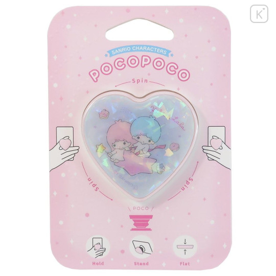 Japan Sanrio Pocopoco Phone Holder Stand - Little Twin Stars / Love - 1