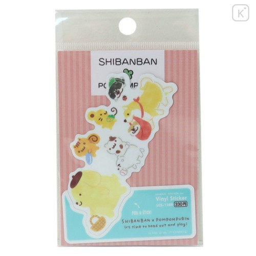 Japan Sanrio Vinyl Sticker - Pompompurin / Shibanban Travel - 2