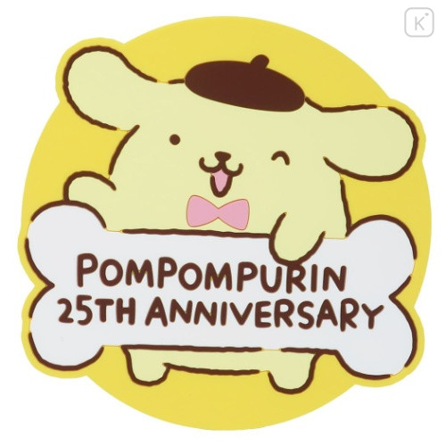 Japan Sanrio PVC Coaster - Pompompurin / 25th Anniversary Wink - 1