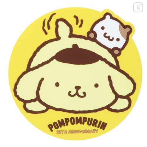 Japan Sanrio PVC Coaster - Pompompurin : 25th Anniversary Chill - 1