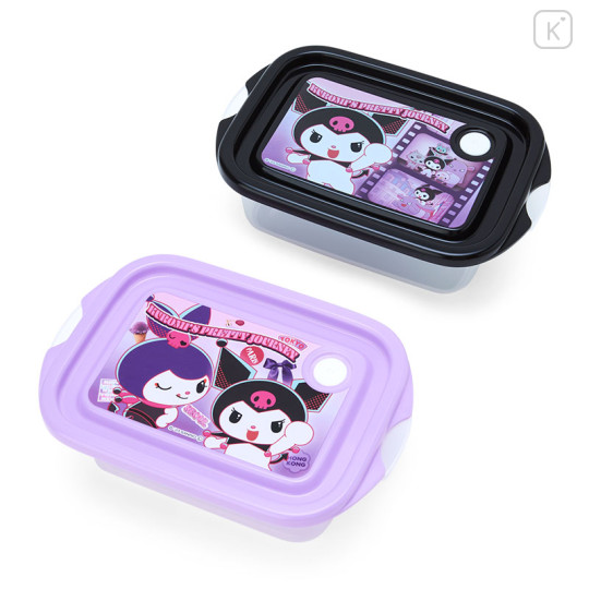 Japan Sanrio Food Container 2pcs Set - Kuromi : Kuromi's Pretty Journey - 1