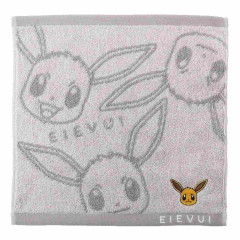 Japan Pokemon Jacquard Wash Towel - Eevee / Grey