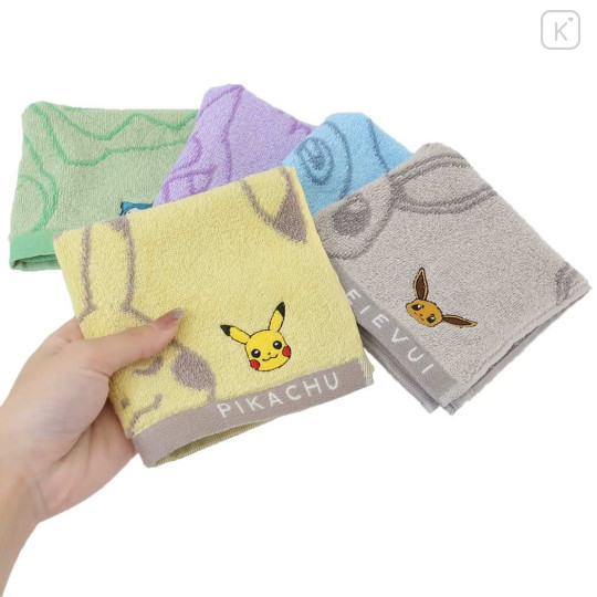 Japan Pokemon Jacquard Wash Towel - Eevee / Grey - 3