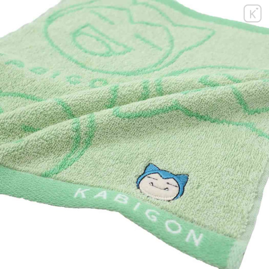 Japan Pokemon Jacquard Wash Towel - Snorlox / Green - 2