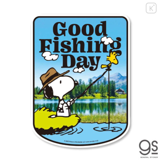 Japan Peanuts Vinyl Deco Sticker - Snoopy : Good Fishing Day - 1